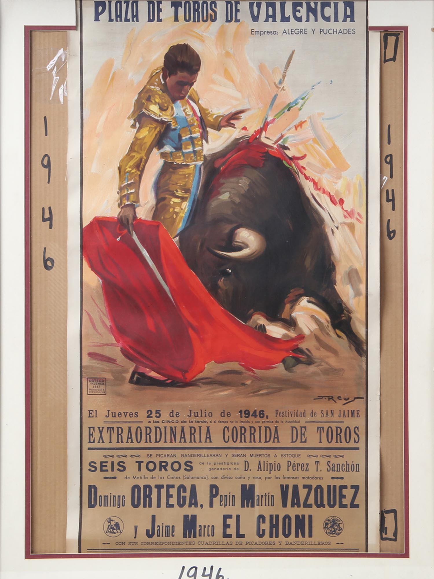 TWO VINTAGE SPANISH 1946 CORRIDA DE TOROS POSTERS PIC-1